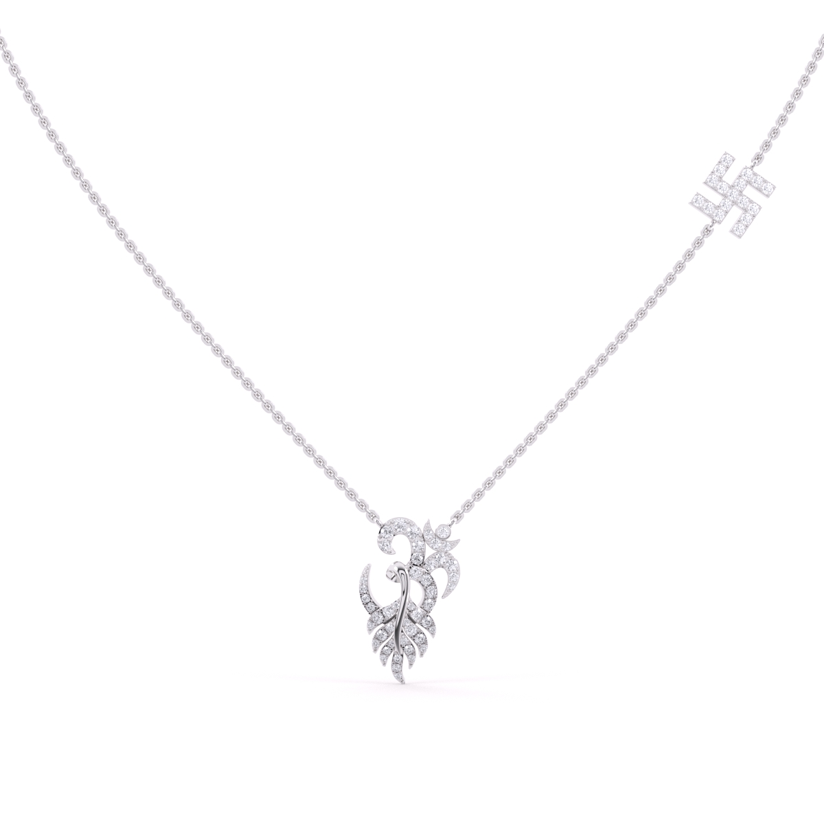 Religious Swastik & OM Diamond Gold Pendant